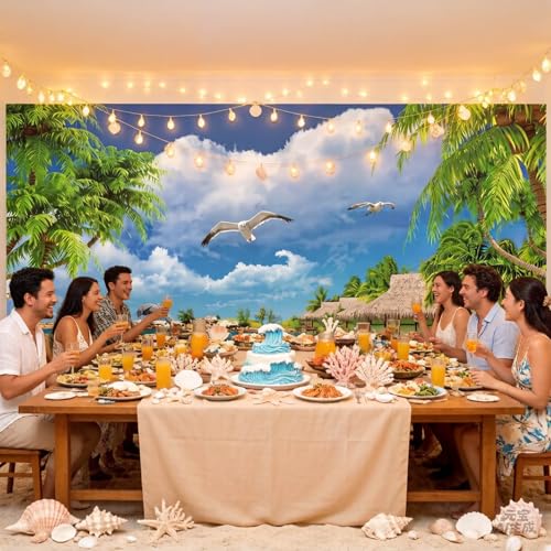 Fondo Fotográfico Playa Tropical 180x120 cm HQM miniatura 4