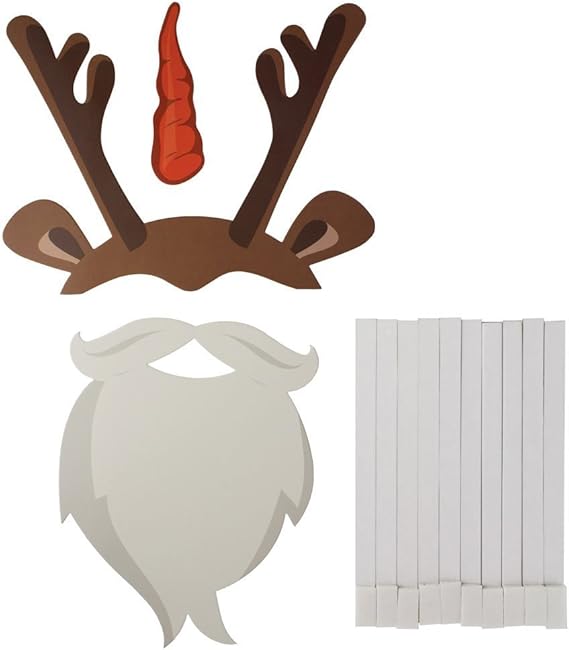 Festive Holiday Christmas Photo Booth Props with Card Frame Holiday Party Decoration and Entertainment