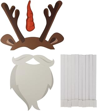 Festive Holiday Christmas Photo Booth Props with Card Frame Holiday Party Decoration and Entertainment