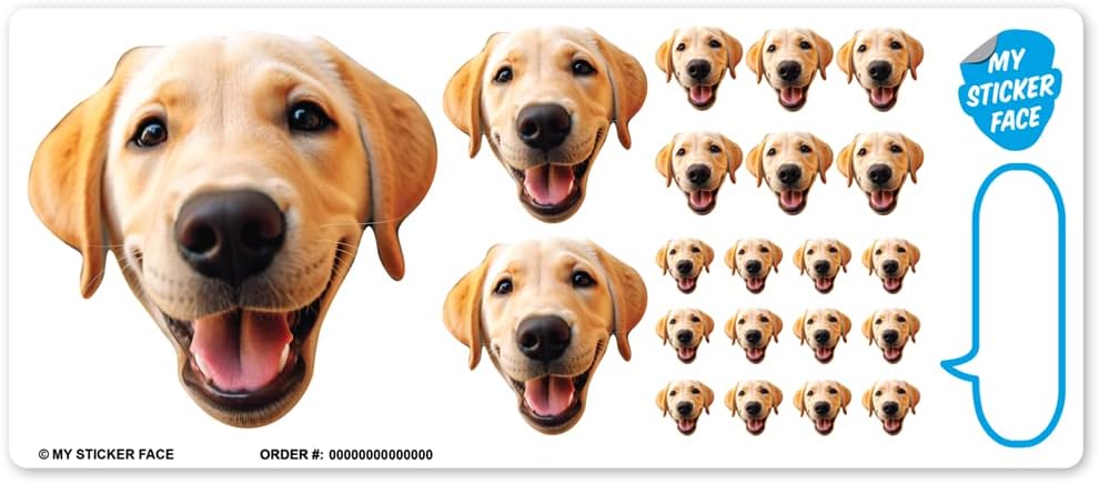 Custom Face Stickers, Photo Decals, Sampler Sheet - Pet Gift