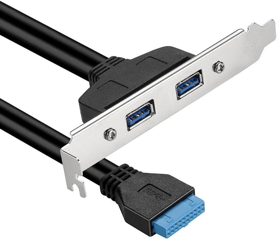2 Port USB 3.0 A Female Slot Plate to Motherboard 20pin Header Connector Adapter Expansion Cable 50CM