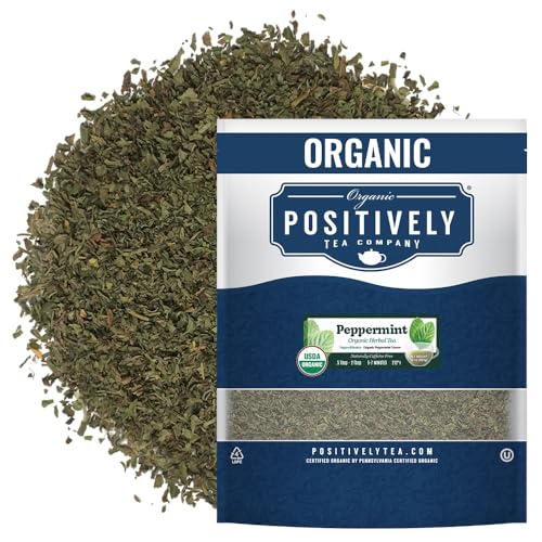 Image of Organic Positively Tea Company, Peppermint Leaf, Herbal Tea, Loose Leaf, 16 Ounce