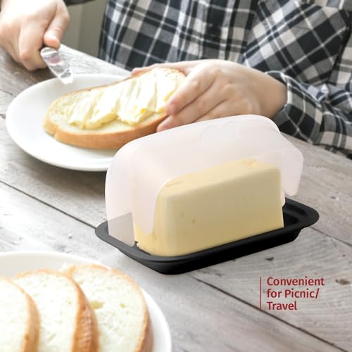 Image of SignoraWare BPA Free Plastic Butter Box with FlipTop Lid (Black)