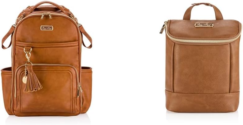 Itzy Ritzy Diaper Bag Backpack – Large Capacity Boss Plus Baby Backpack Diaper Bag Featuring & Insulated Bottle Bag – Keeps Bottles Warm or Cool - Holds 3 Bottles & Features Pocket