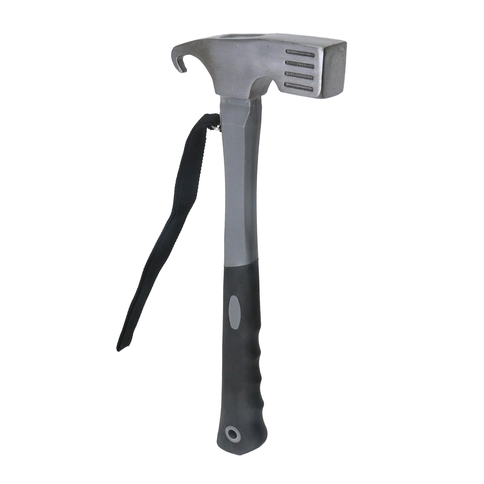 Martillo de camping gris de acero con extractor de piquetas para senderismo de 11.6 pulgadas