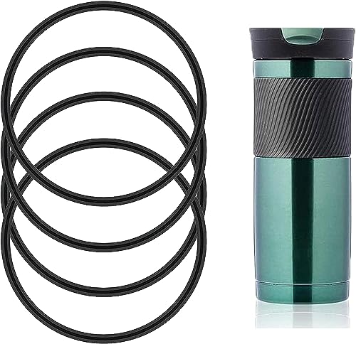 4Pcs Black Replacement Gasket for Contigo Snapseal Byron Travel Mug 16oz & 20oz, Silicone Lid Seal Leak-Proof for Contigo Coffee Travel Tumbler Glassware and Drinkware