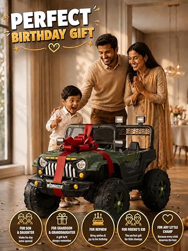 Image of Wishmaster Princess Electric Ride-On SUV - Stylish Off-Road Adventure Car for Kids with LED Lights, Music, Remote & Manual Drive | Music Player