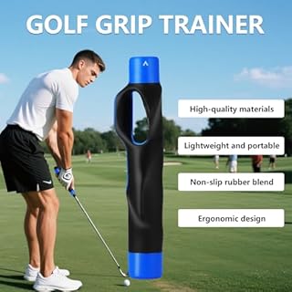 Golf Grip Trainer – Correct Hand Placement Training Aid to Improve Swing Consistency & Muscle Memory, Easy-On Golf Practice Tool # Grey