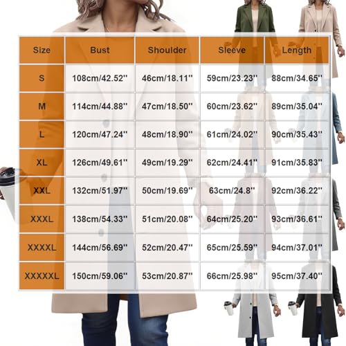 FPMLUXLL Pea Coats for Women Warm Winter Long Button Front Trench Coat - image 6