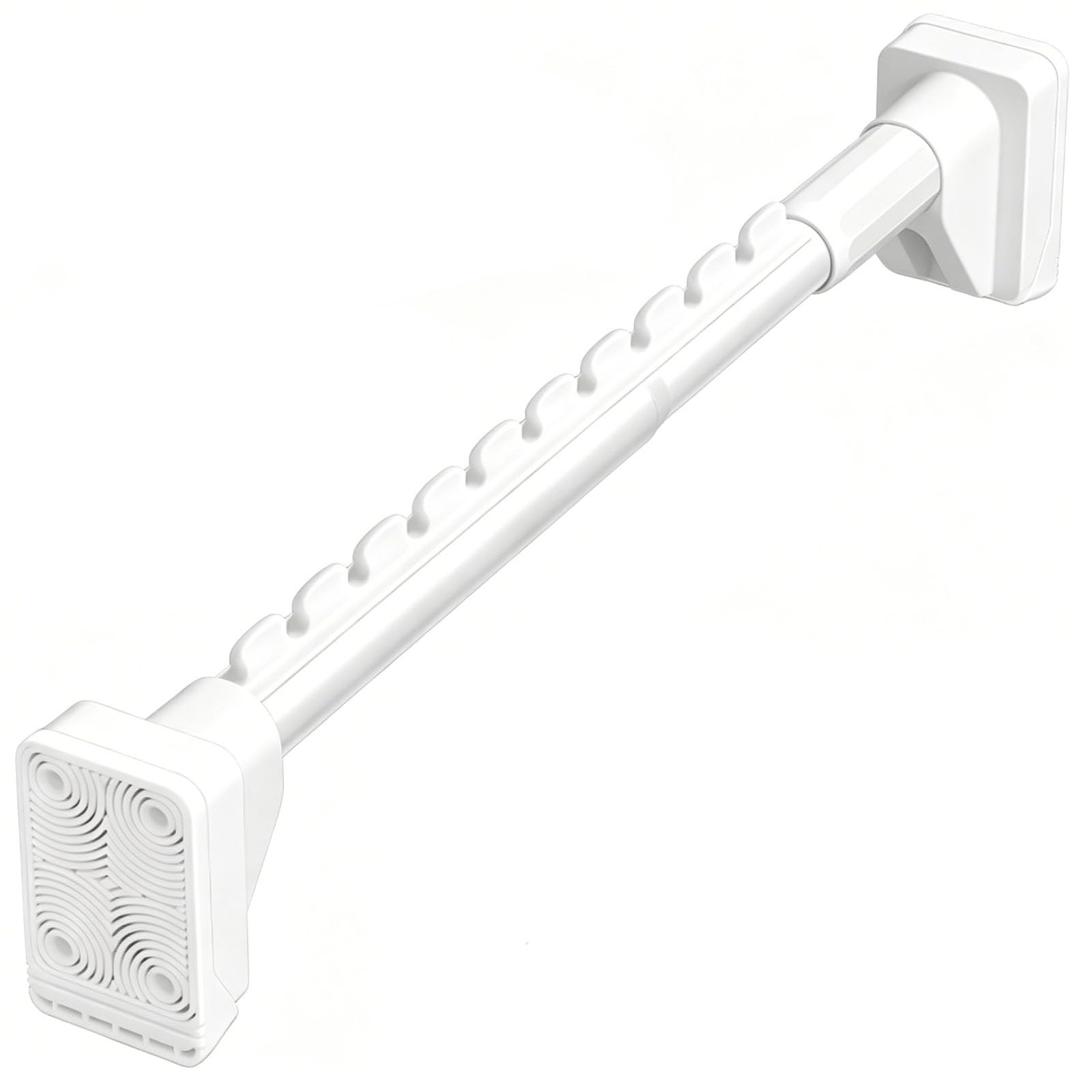 Tension Shower Curtain Rod, Closet Rods for Hanging Clothes, Non Slip No Drill Spring Curtain Rod for Bathroom Kitchen Living Room(White,230-310cm/91-122in)