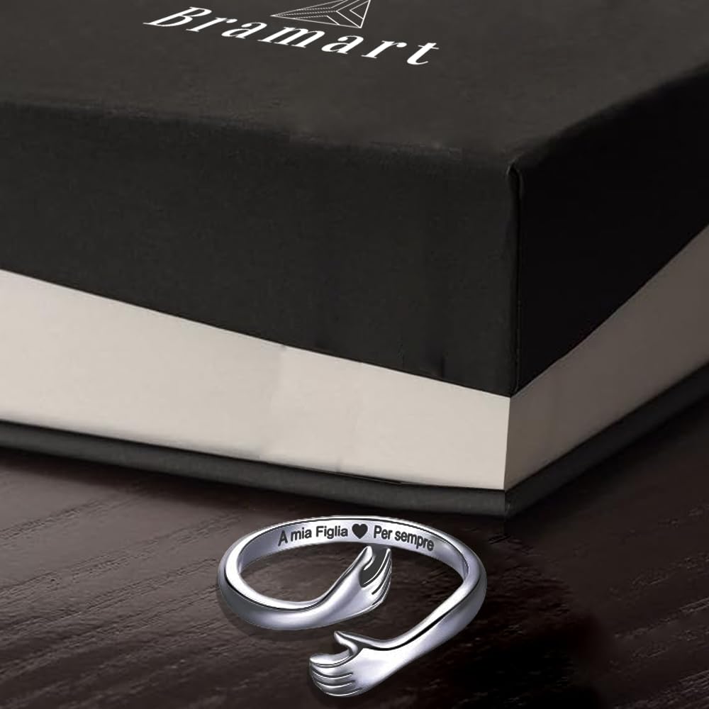 Anello da Donna Argento Sterling 925 Anello Ispirazionale e di Incoraggiamento per Mamma Figlia Sorelle Donne Ragazze Dimensione Pollice Regolabile Anelli di Apertura
