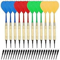 Dartpfeile mit kunststoffspitze,12 Stück Professionelle Dartpfeile mit 100 Kunststoff Dartspitzen Dartpfeile Soft Darts Pfeile Set Innenaktivitäten, Kinder-18g