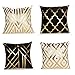 Miękkie krótkie rozmyte okładki na poduszki, geometria złota stempla dekoracyjna poduszka na poduszki do sofy na kanapie, 45x45cm 4pcs poduszki