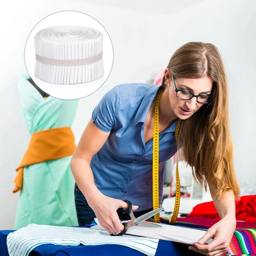 100 pcs White Jelly Cotton Fabric Patchwork Roll, 2.55 Inch Whitely-Cotton Patchwork Roll Precut Fabric Strips in White-Solid Color Quilting Strips for Quilts, Crafts, Rugs,DIY Sewing Projects by Xosjska - Image 6