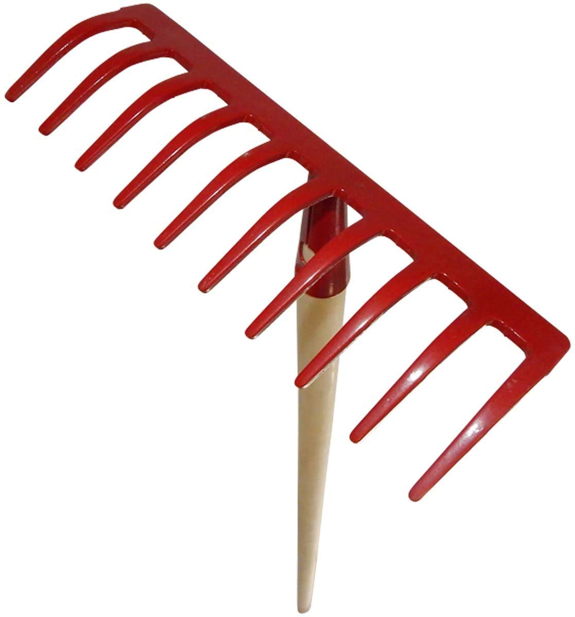 SHW-FIRE Set: Garten Rechen mit 10 Zinken und Gartenhacke mit Herzblatt | Für Garten & Bodenbearbeitung | Beete vorbereiten & Erde einebnen | Lockern & Erde verteilen | Rechen ideal für schmale Beete