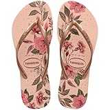 Fabricado en Brasil Havaianas Slim Organic, Chanclas, para Mujer, Ballet Rose / Dorado Rubor, 39/40 EU