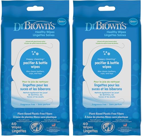 Dr. Brown's Pacifier and Bottle Wipes, 40 Count (Pack of 2) - image 1