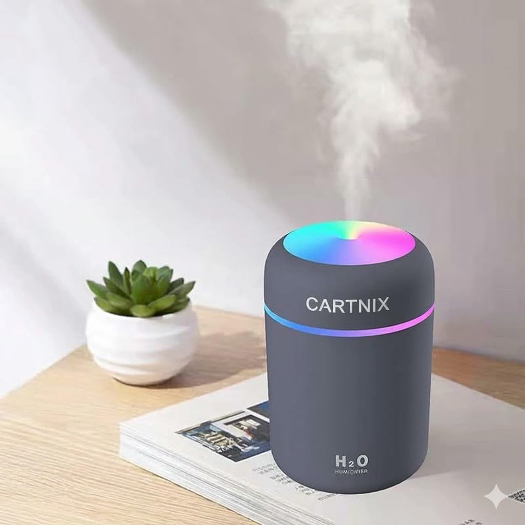 Color Changing Humidifier 300 mL - Mist & Light Aroma Diffuser for Rooms, Car, Office-Whisper Quiet & USB (GRAY) 2