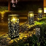 【Fácil instalación】: ¡No se necesitan cables ni herramientas de instalación! Sólo hay que encender el interruptor de la luz de jardín, conectar todas las piezas a mano e instalarla en un lugar que pueda absorber la luz solar directamente.