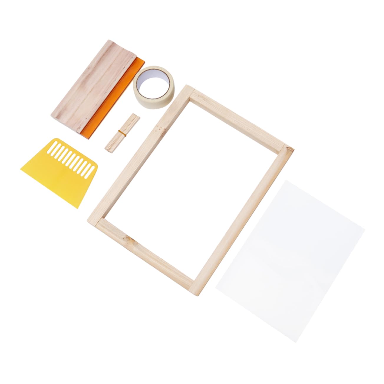 Kit de sérigraphie 19 pièces avec cadre en bois Operitacx pour impression sur textile maison