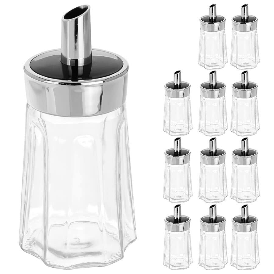 Murago - 12 x Zuckerstreuer - Zuckerspender Zuckerdosierer Glas Zuckerdosen Streuer mit Deckel