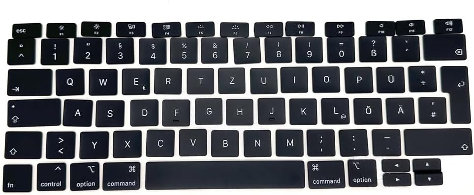 Replacement Keyboard Keycaps Keys, Full Set Replacement Keycaps GR DE Germany German QWERTZ Compatible for MacBook Air 13 Inch Model M1 A2337 A2179