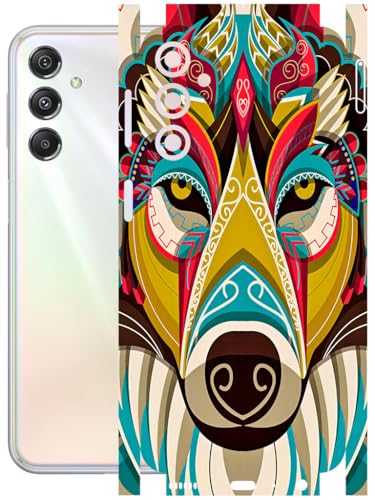 Image of AtOdds - Full Body Back Screen Guard Protector Film - Lamination Wrap Skin Sticker Compatible with Samsung Galaxy M34 (5G) | Scratchproof Matte Finish (Mighty Wolf)