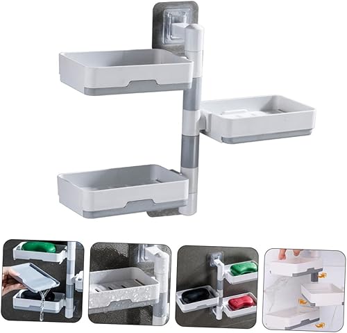 Miniatura 9 de BESTonZON Pared adhesivo para hotel bar baño champú bandeja montada en la pared para múltiples niveles y soportes estante de capas práctico estante