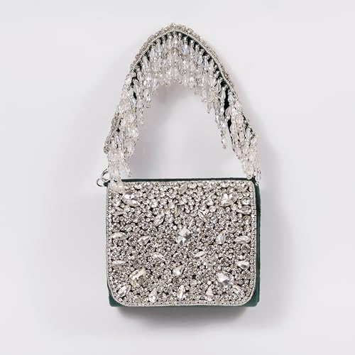 Image of THE TAN CLAN Kavya Beige Flap Over Bag Clutch Purses Luxury Evening Handbags with Handle