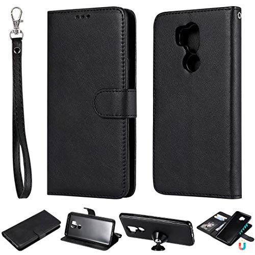 2in1 �P�[�X ���߂� LG G7 thinQ / Q8 / Stylo 3 plus, ���O���\�ȍ��� ���U�[ �蒠�^ ���J�� �J�o�[ �v �}�O�l�b�g�� �J�[�h���[�L�b�N�X�^���h�@�\ ���z�^ �J�o�[ �ϏՌ� ���X�g�X�g���b�v (Stylo 3 pl