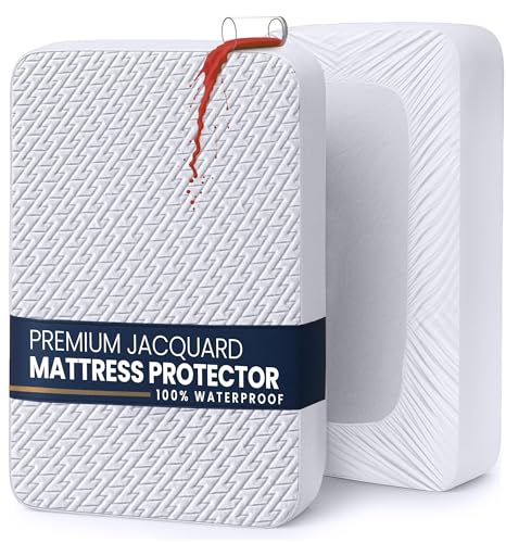 Utopia Bedding Waterproof Mattress Protector Twin Size Premium 3D Air Soft Fabric Mattress Cover Fits 15 Inches Deep Breathable Fitted Style with Stretchable Pockets