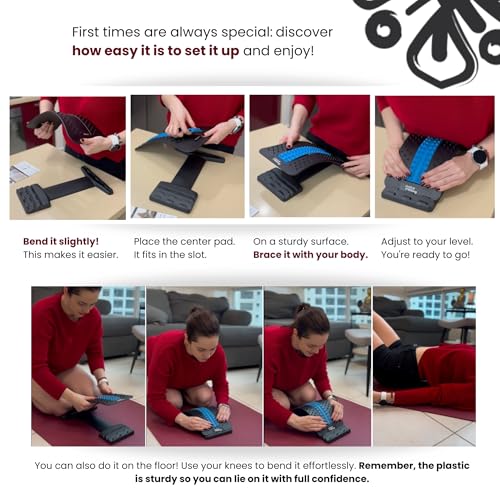 Image of Just A Feeling Back Stretcher Lower - Lumbar Support & Back Cracker w /Silicone & Foam Pads - Spinal Decompression Device for Sciatica, Herniated Disc, Back Popper for Back Pain w /Chair Strap
