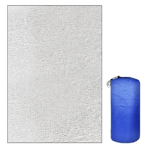 Estera de Aislante de Aluminio 200 x 100cm, Esterilla portátil para Camping, Resistente al Agua Picnic Mat de Espuma Eva Plegable para Playa Picnic Exteriores Tienda de campaña Manta térmica (1*2m)