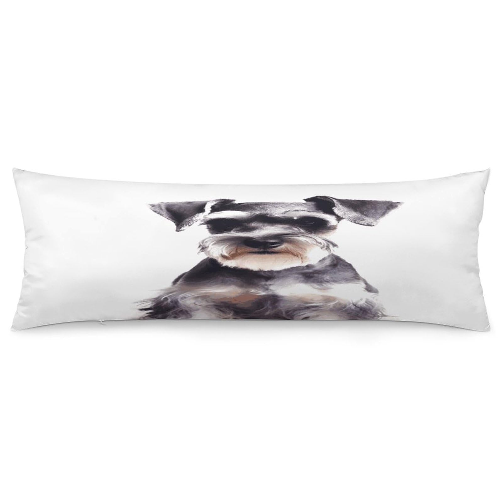Well-Behaved Schnauzer Pillow Case Soft Breathable Long Pillowcover Pillow Protector Suitable for Sofas Car Chairs and Any Room