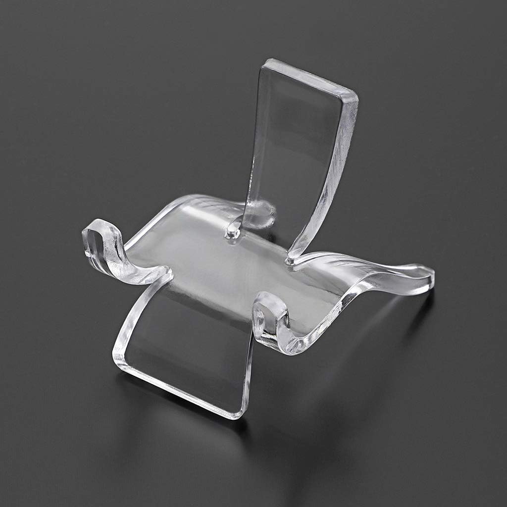 Hipiwe 10 Packs Acrylic Triangle Display Holder Rock Display Stand, Small
