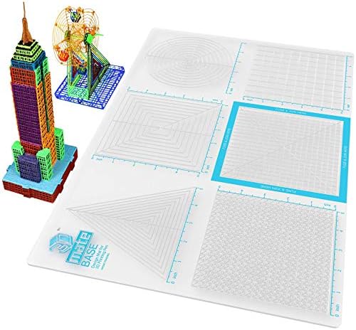 3Dmate Base - Transparent 3D Pen Mat 18 x 12 Inches with Fuse and Join Area - Flexible Two-Sided Heat-Resistant Silicone - 3D Pen Accessories Compatible with Stencils - STEM Activity for Kids, Adults