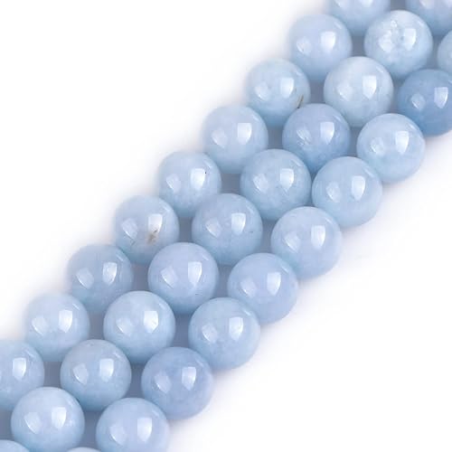 Miniatura 102 de GEM-Inside - Cuentas sueltas de piedra de lava negra natural de 0.315 in para hacer joyas, 15 pulgadas Cordierita de grado A