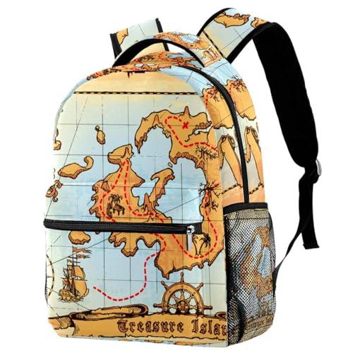 Sac à dos d'école pour adolescentes grand volume motif pirate original