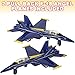 ArtCreativity Diecast F-18 Blue Angel Jets with Pullback Mechanism, 2 pcs, 6.75 inches Diecast Metal Jet Plane Fighter Toys for Boys, Air Force Military Cake Decorations, Aviation Party Favors
