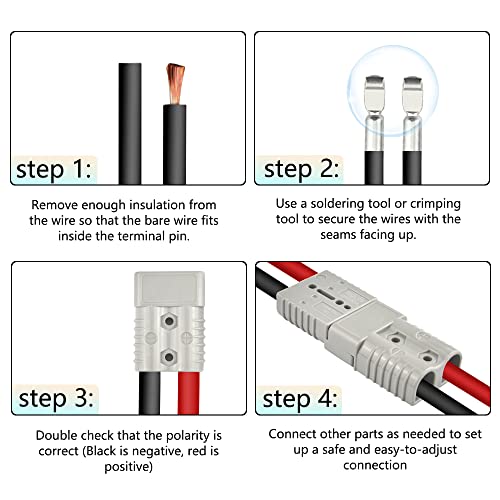 Wmycongcong 175A Battery Quick Disconnect Connector Plug Kit For Trailer Winch Connector Grey #TOP5