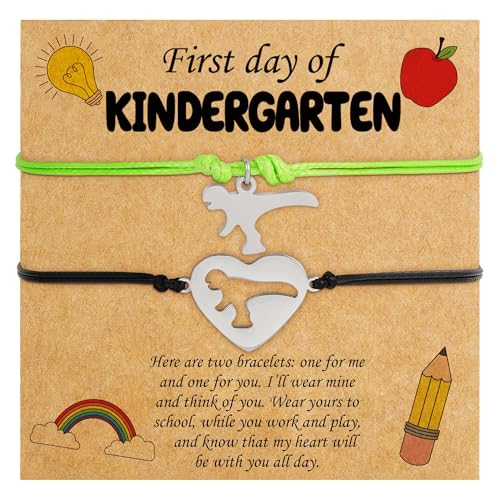 C-leen Back To School Gifts, First Day of Kindergarten Preschool Heart Bracelets for Mommy and Me Adjustable Matching Wish Bracelets Back to School Stuff