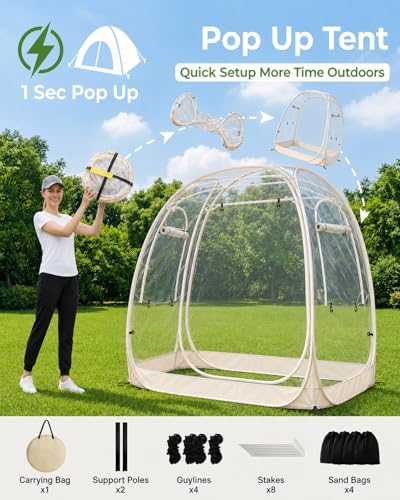 Carpa deportiva pop up transparente para 2-6 personas miniatura 3
