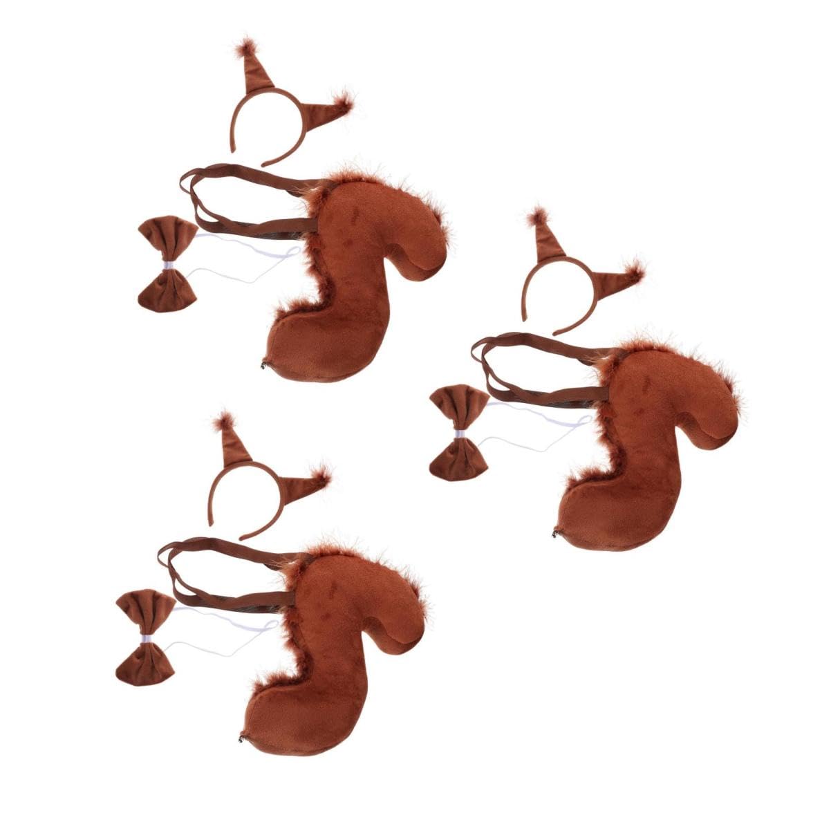 Ensemble Bandeau écureuil Accessoire de Spectacle Déguisement écureuil queues et Oreilles d'animaux déguisement d'écureuil Joli Bandeau avec Oreilles d'écureuil Coffee