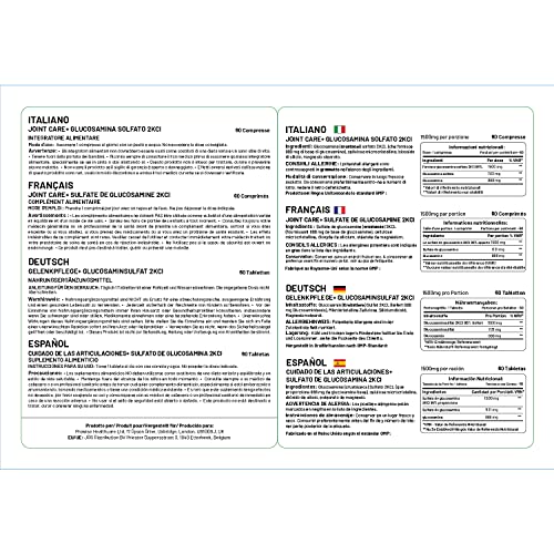 Glucosaminsulfat 2KCL 1500 mg 60 Tabletten I Hochdosiert 2-Monats-Vorrat I Hergestellt in Großbritannien von Prowise Healthcare