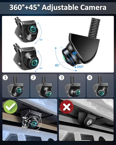 Vtopek Rückfahrkamera AHD 1080P Rückfahrkamera Auto 360° Drehbar Auto Rückfahrkameras Nachrüsten 170° Weitwinkel Nachtsicht IP69 wasserdichte Universal NTSC Rückkamera für Wohnmobil SUV Pickup Van