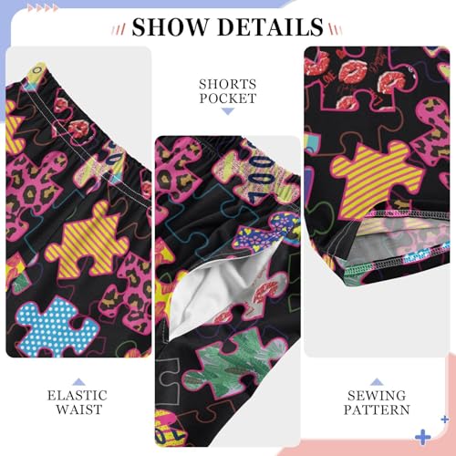 ZZKKO Bright Puzzles Boys Pants for Kids Jogger Pants with Pockets S-XL4