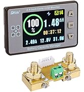 DROK Coulometer, DC 8-100V 100A Battery Monitor 12V 24V 36V 48V 60V Volt Amp Watt Meter, 2.4 inch...