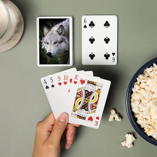 Lantern Press Wolf Face, 52 naipes póker para adultos miniatura 2