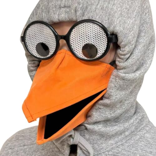 MimiMoon Upgraded Bird Beak Mask and Sunglasses Set Fun Animal Costume for Cosplay Parties Christmas Halloween Birthday Decorations (Black)