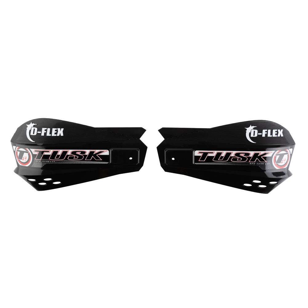 Tusk D-Flex - Paramanos con escudos MX negros de 1 1/8 pulgadas